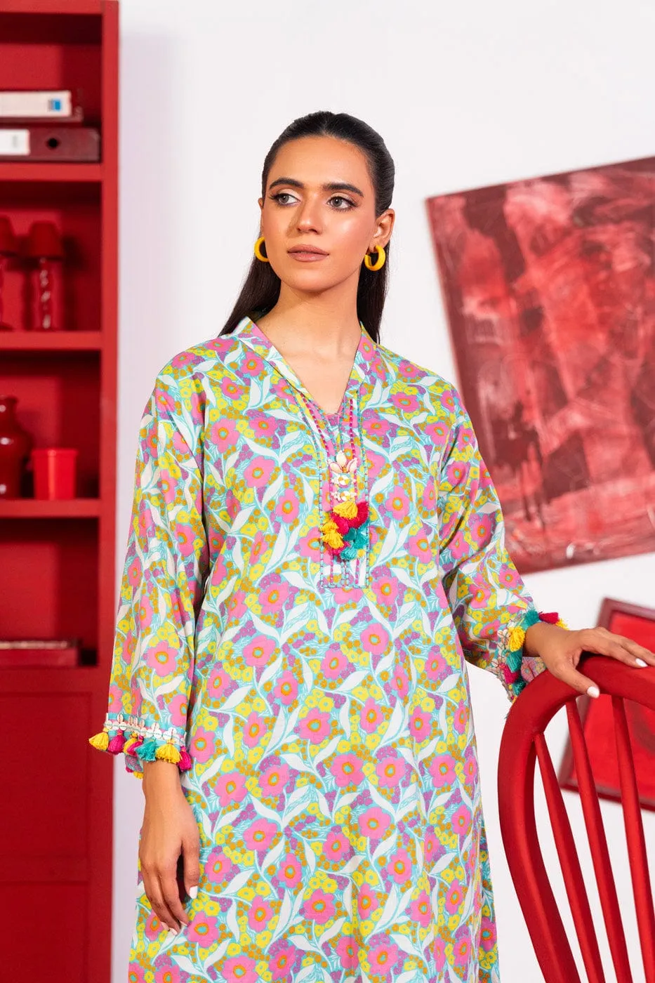 1 Pc Printed Lawn Shirt