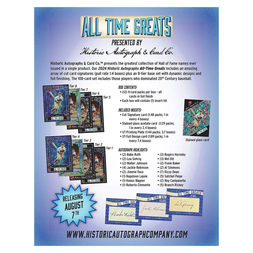 2024 Historic Autographs All-Time Greats Baseball Box