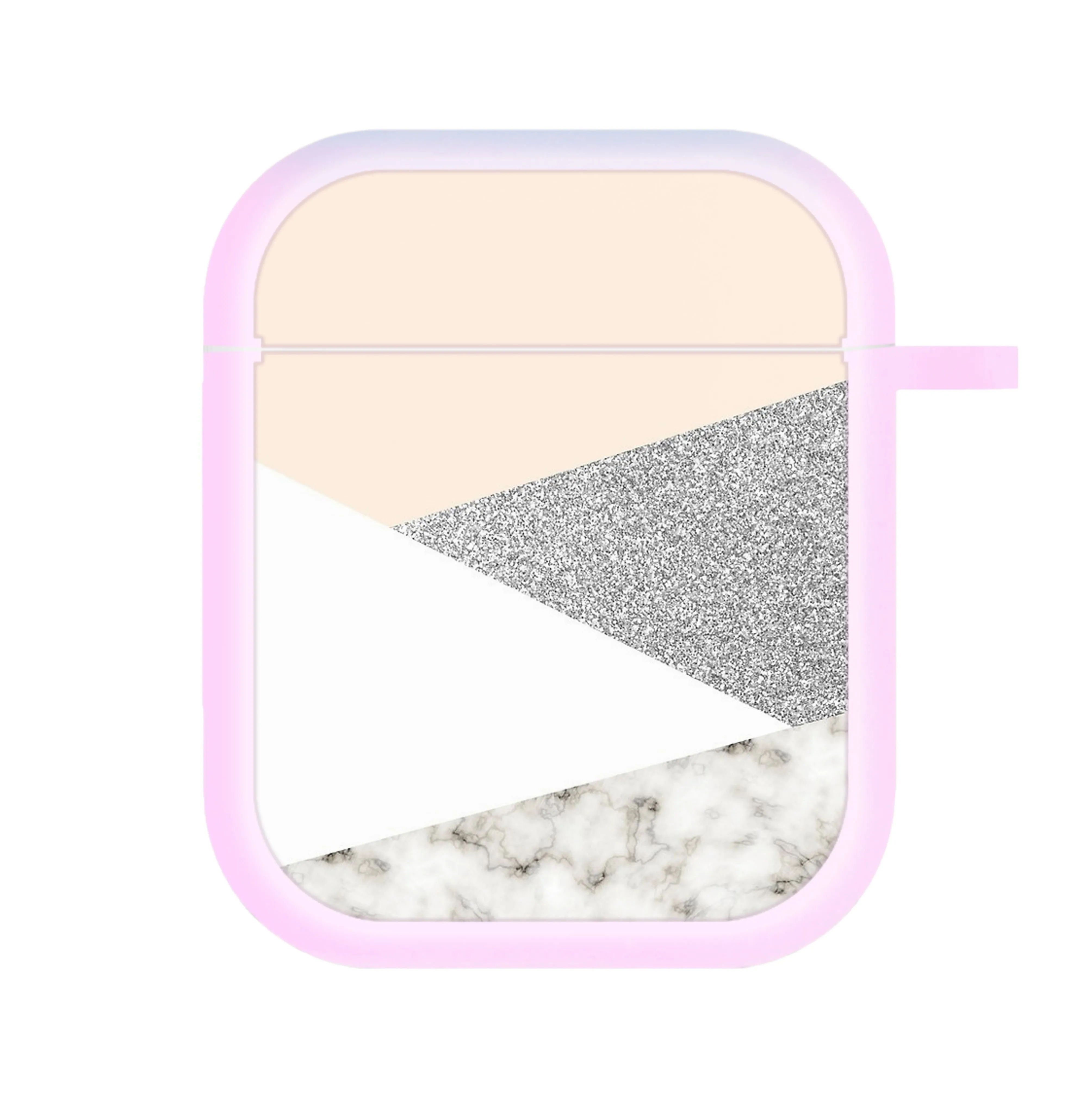 Abstract Marble and Silver Pattern AirPods Case