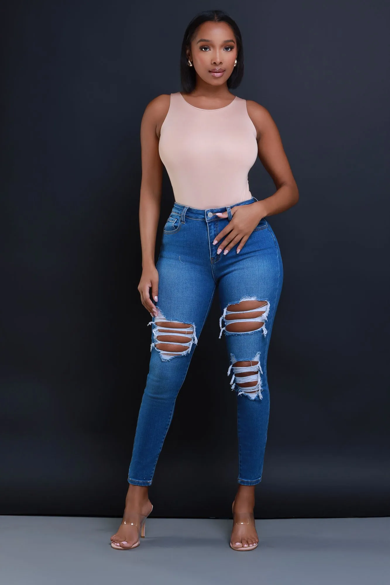 Another Life Sleeveless Bodysuit - Tan