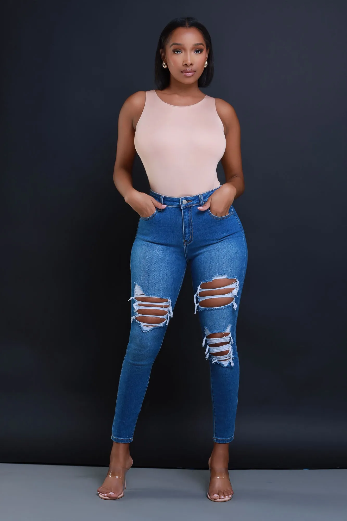 Another Life Sleeveless Bodysuit - Tan