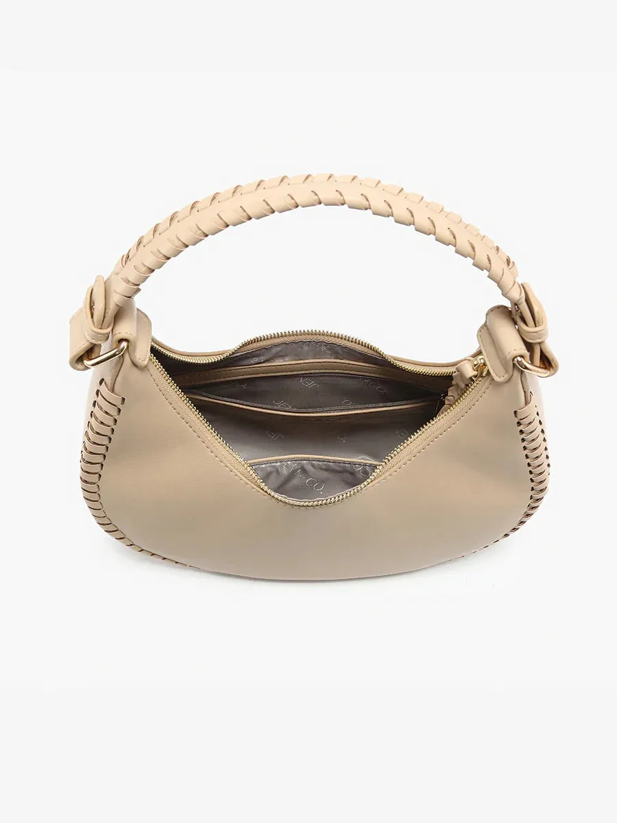Aria Whipstitch Crescent Shoulder Bag