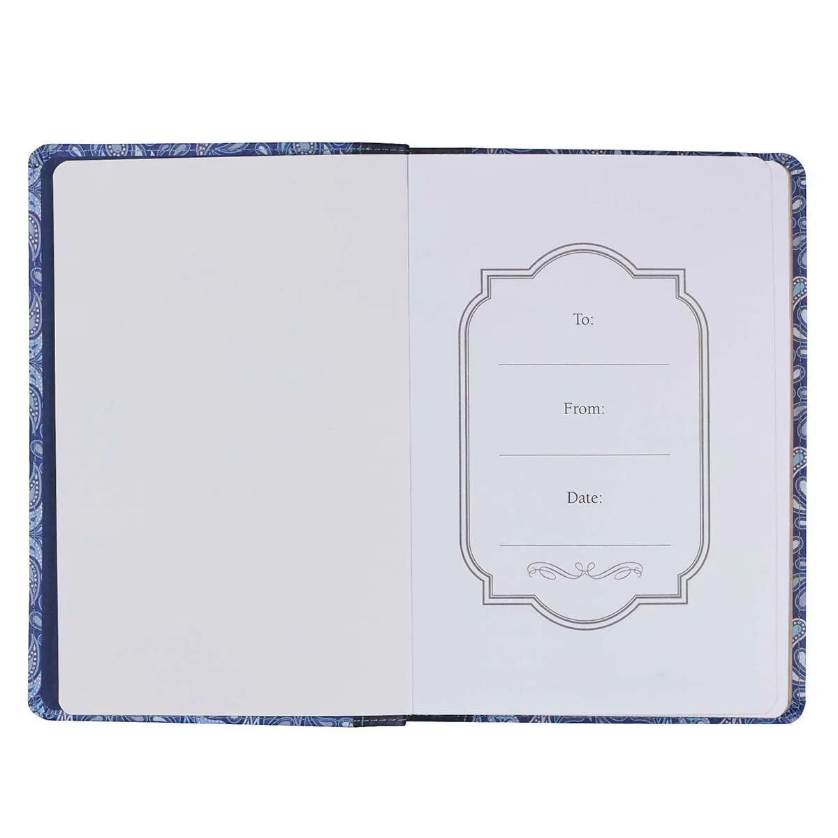 Be Still & Know Blue Paisley Quarter-bound Faux Leather Classic Journal - Psalm 46:10