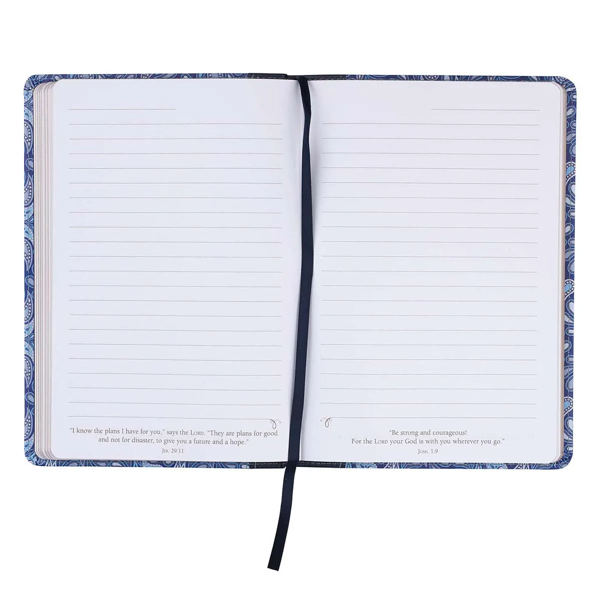 Be Still & Know Blue Paisley Quarter-bound Faux Leather Classic Journal - Psalm 46:10