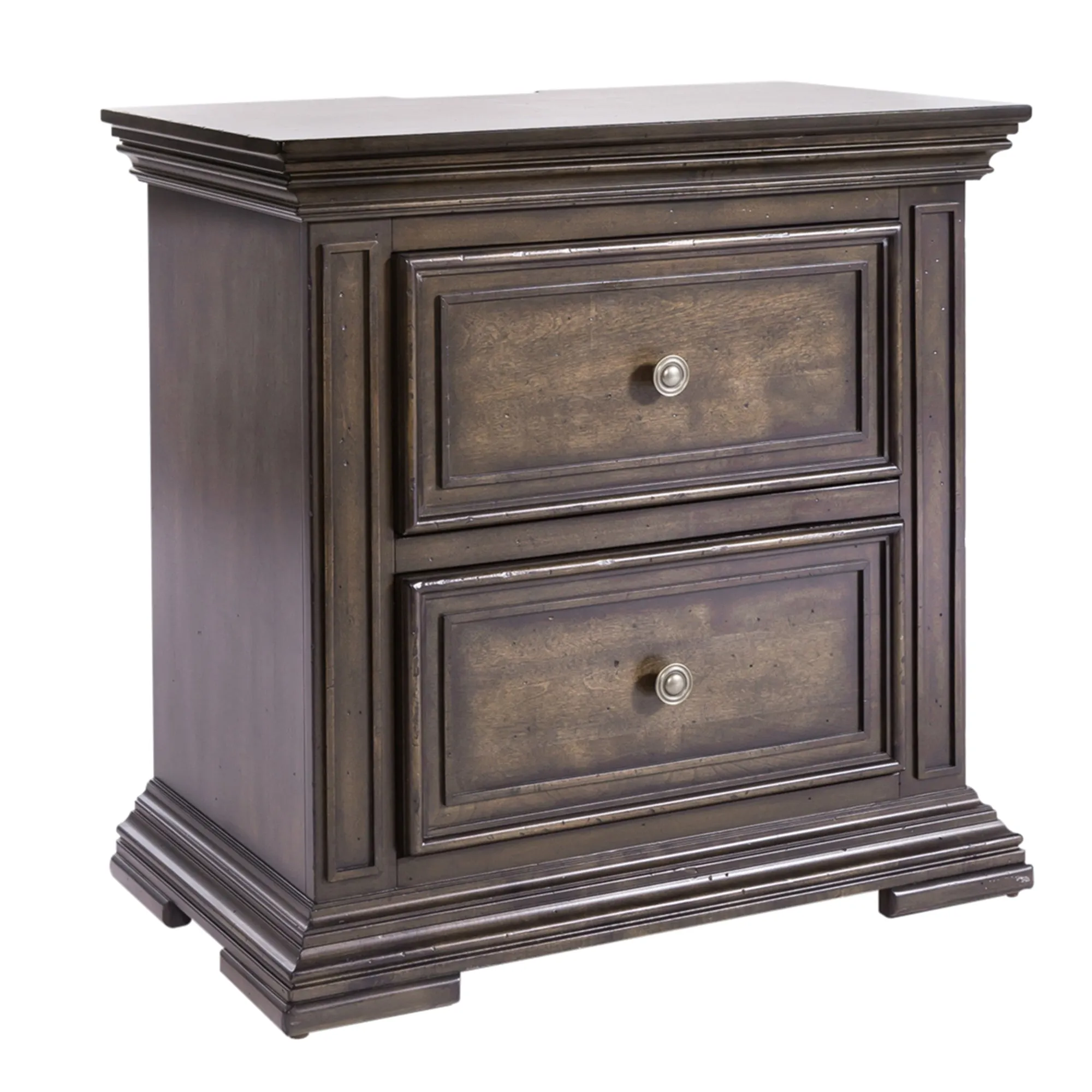 Big Valley 361-BR61 2 Drawer Night Stand w/ Charging Station