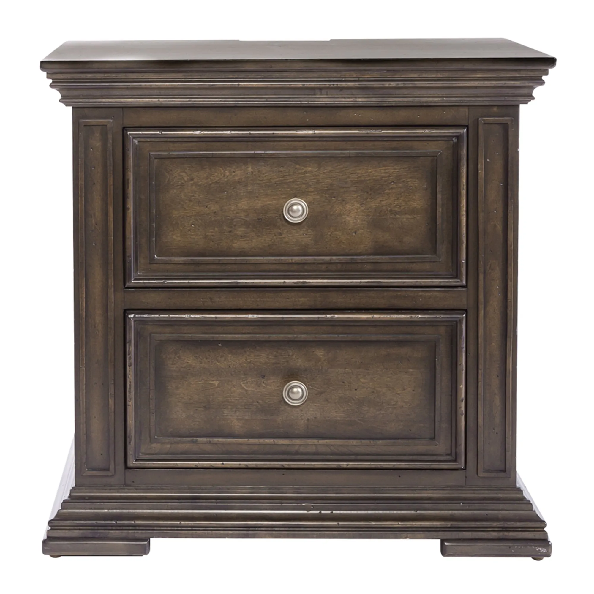 Big Valley 361-BR61 2 Drawer Night Stand w/ Charging Station