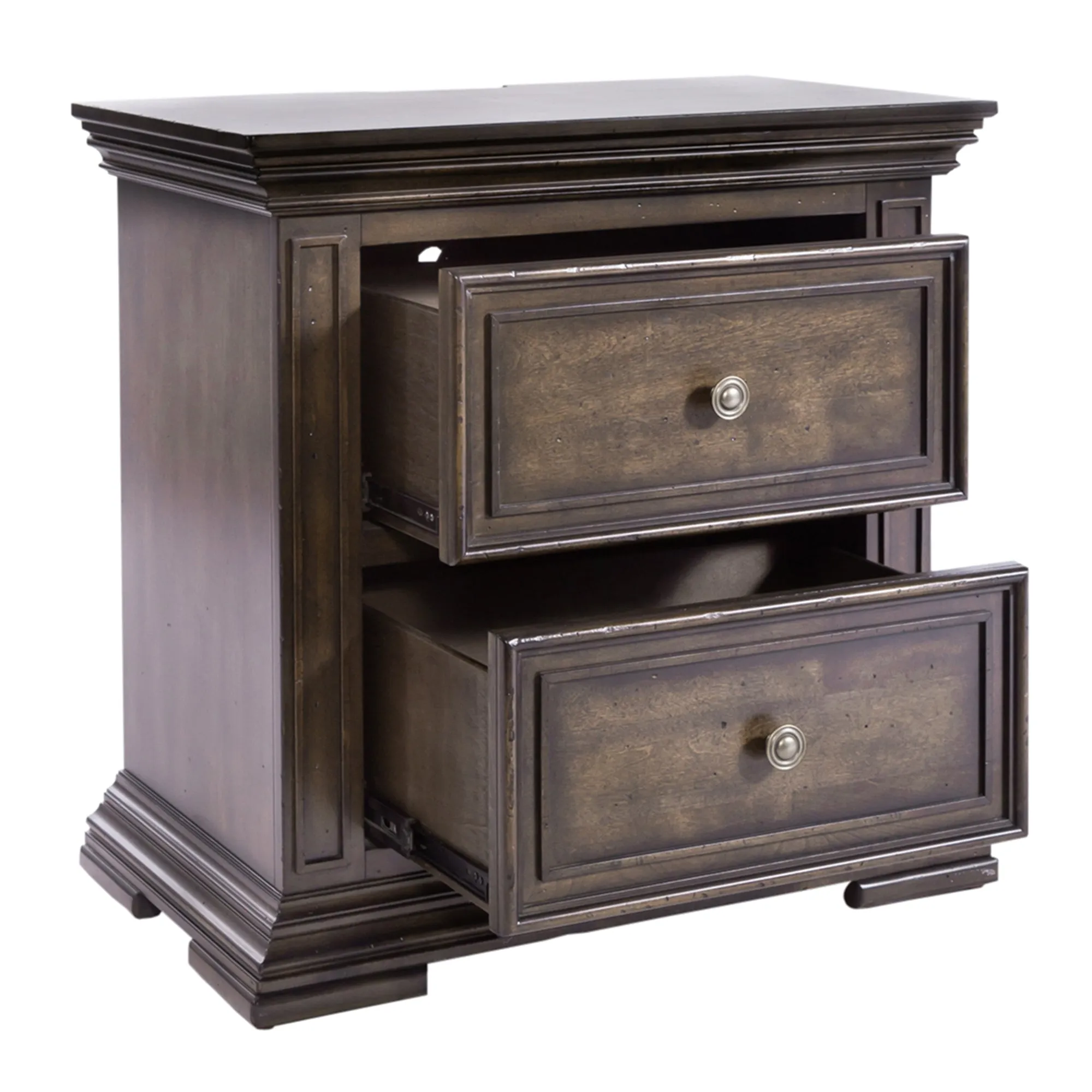Big Valley 361-BR61 2 Drawer Night Stand w/ Charging Station