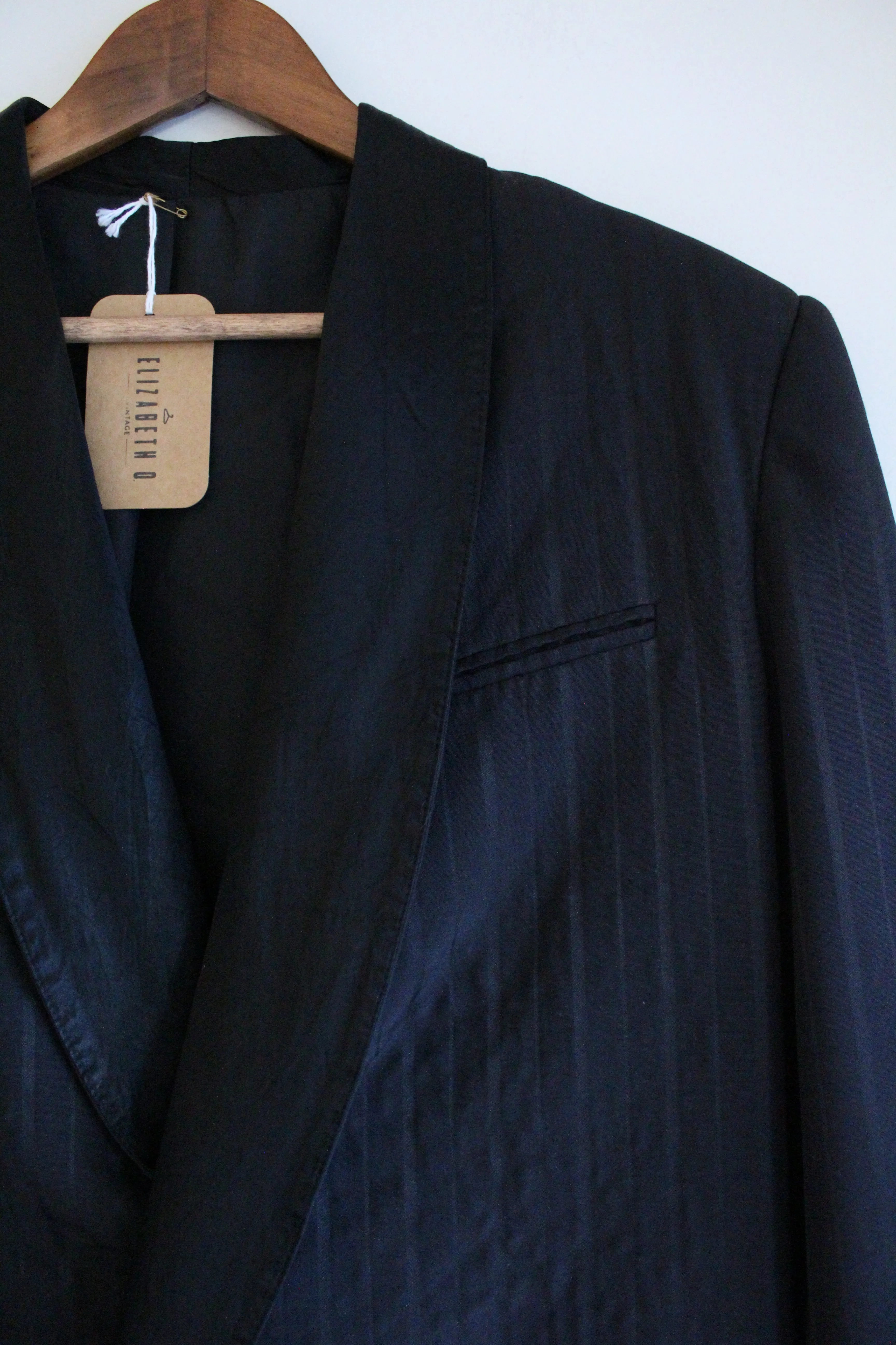 Black Cropped Vintage Tuxedo Blazer
