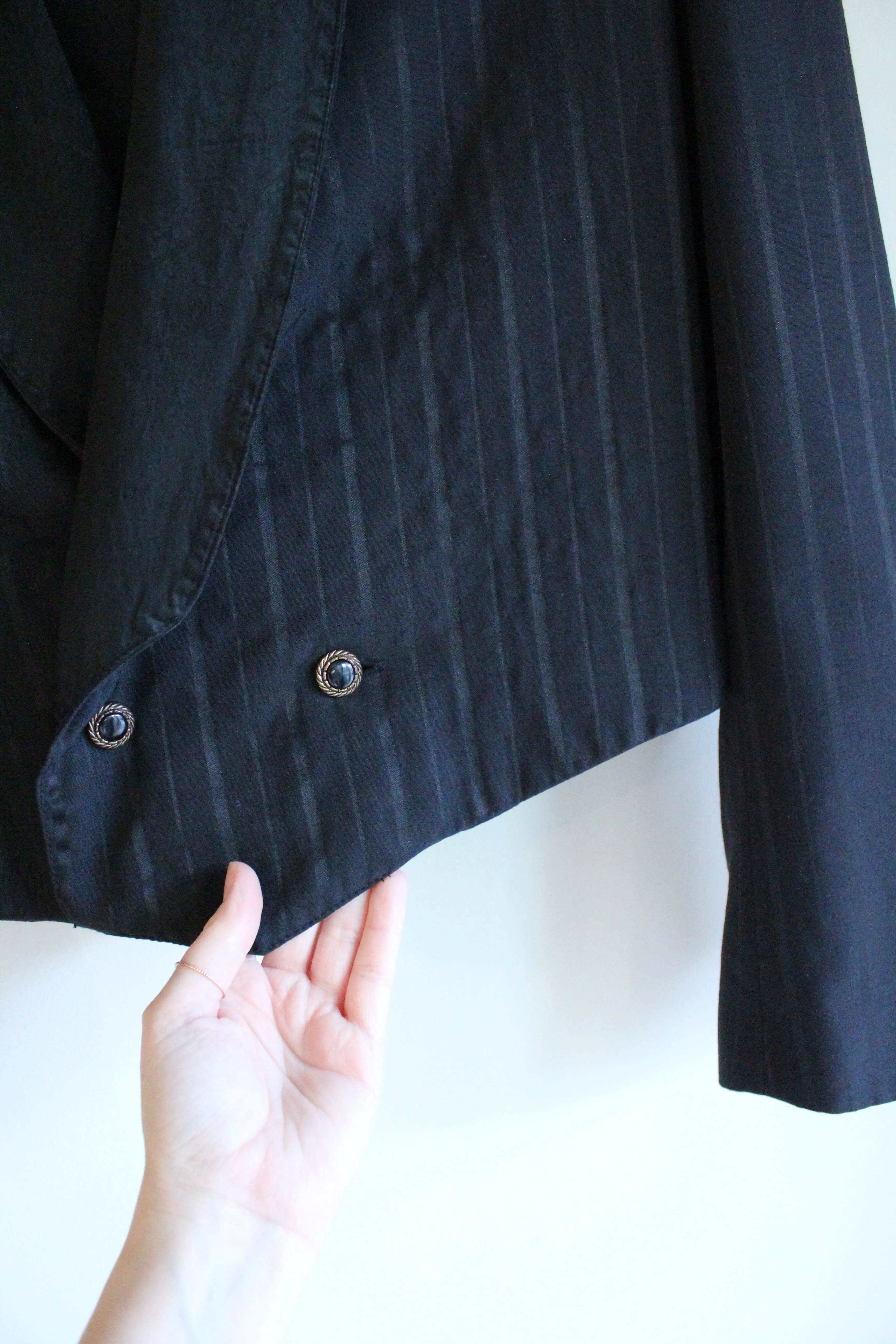 Black Cropped Vintage Tuxedo Blazer