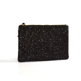 Black Glitter mini clutch bag