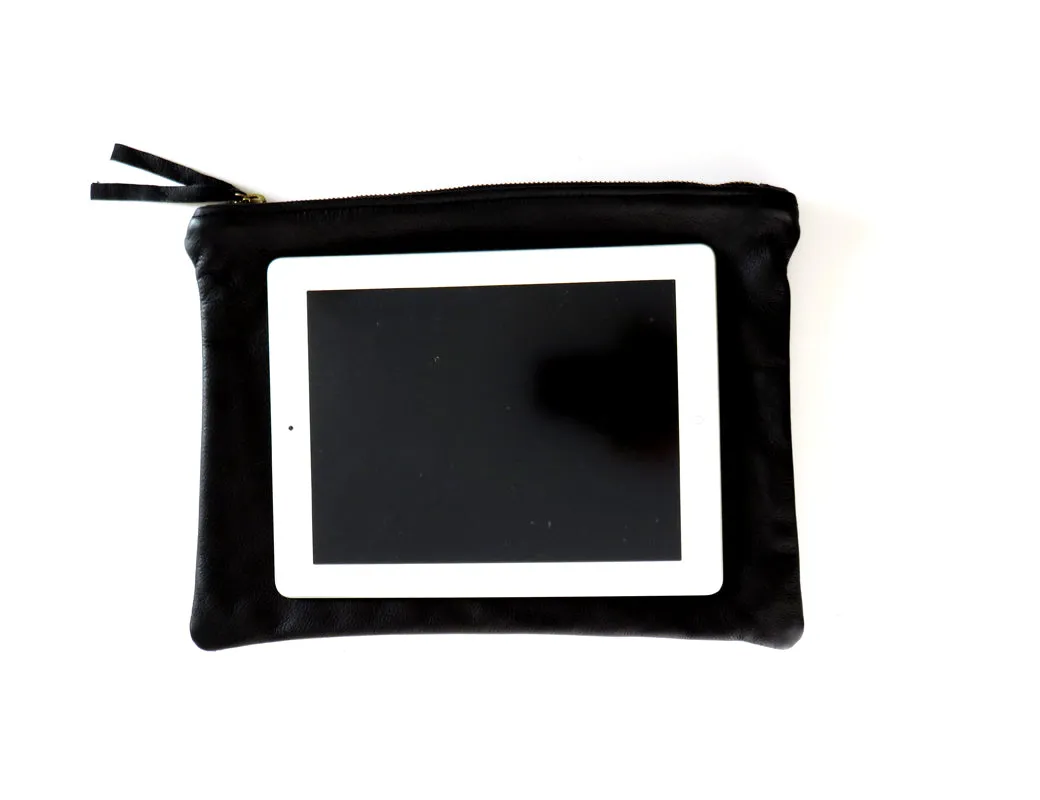 Black Leather Clutch