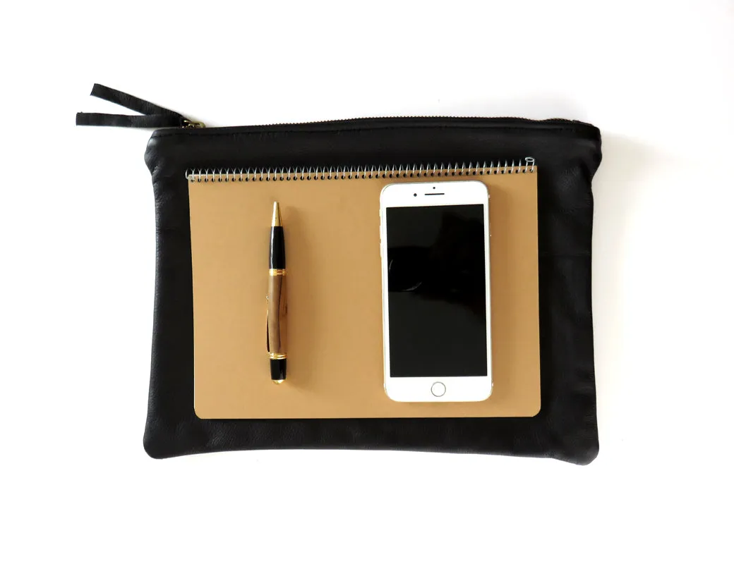 Black Leather Clutch