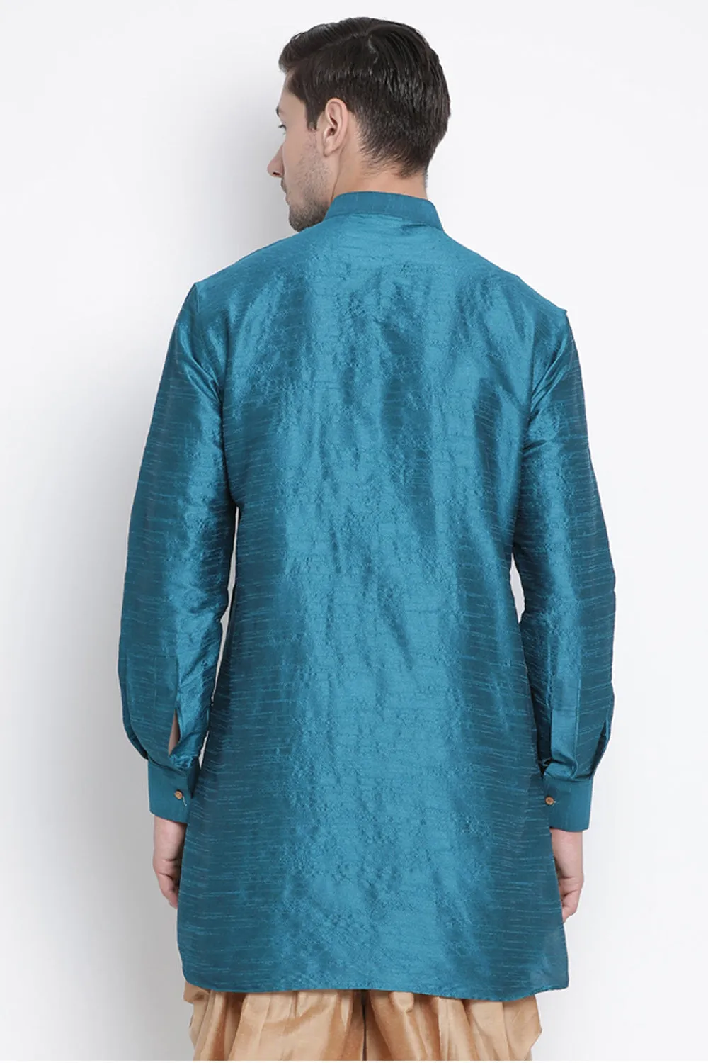 Blue Faux Silk Kurta