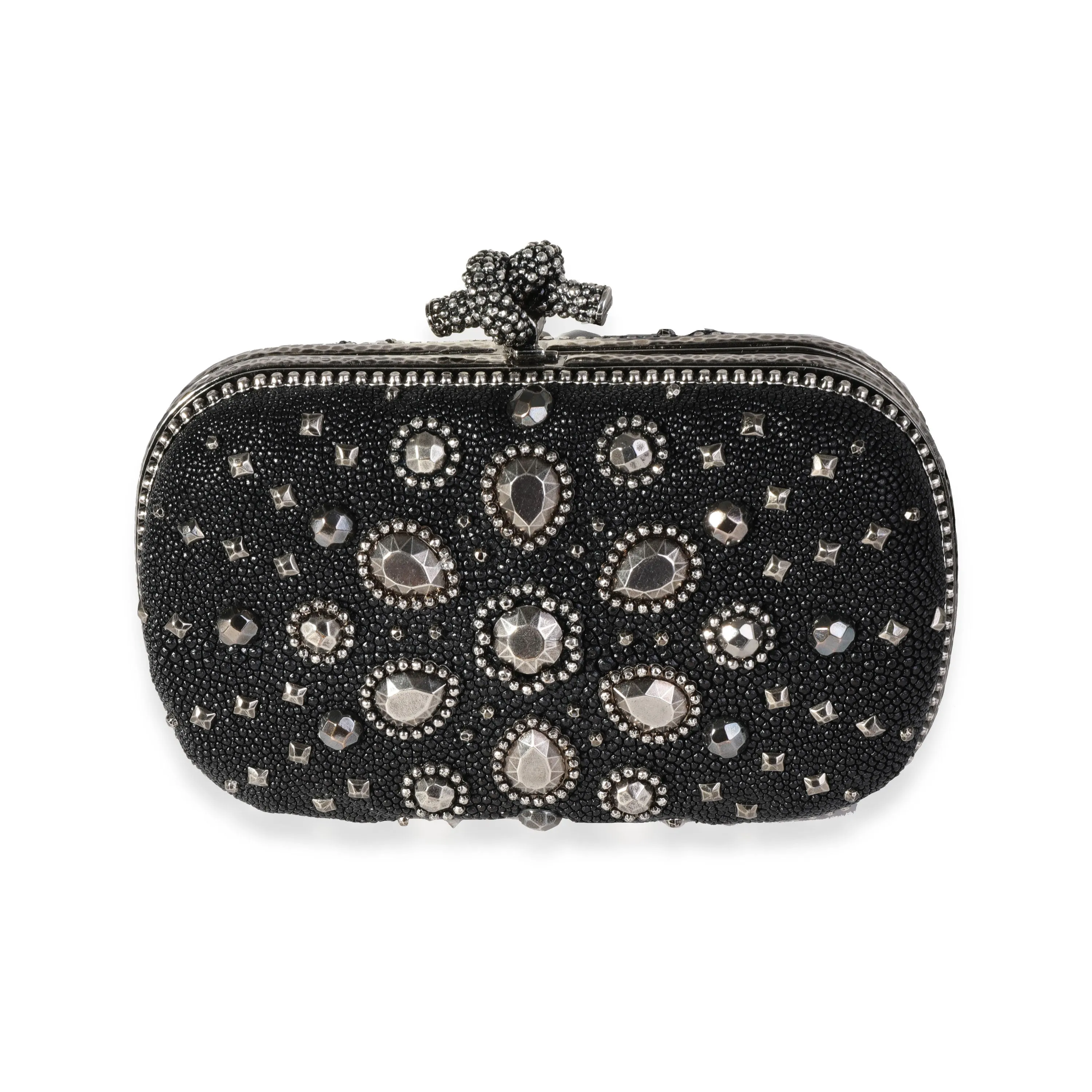 Bottega Veneta Stingray Embellished Knot Clutch