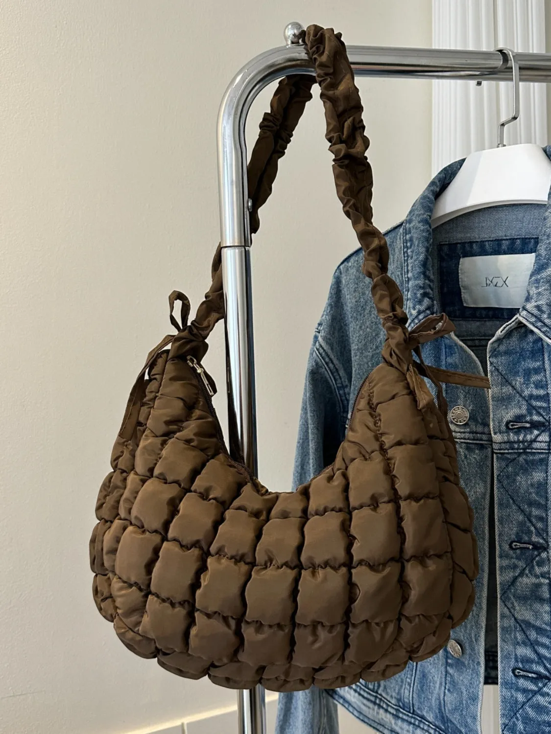 Bubble Quilted Shoulder Bag