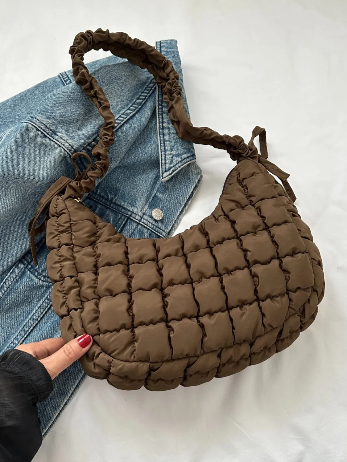 Bubble Quilted Shoulder Bag