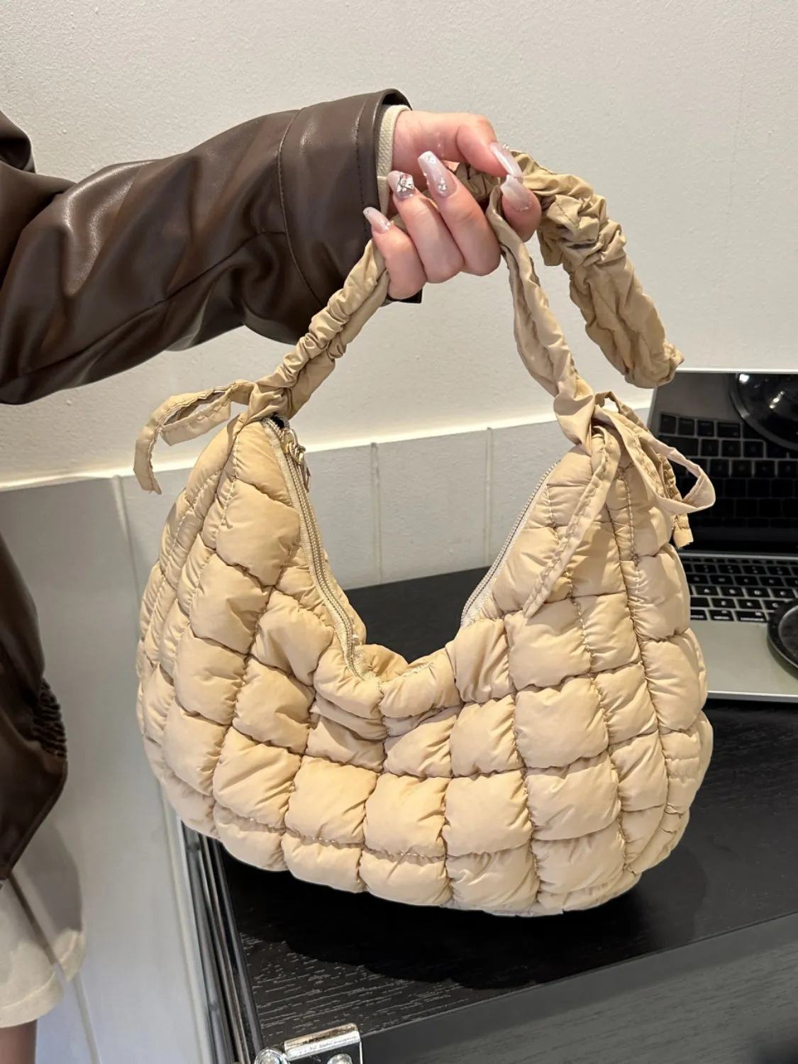 Bubble Quilted Shoulder Bag