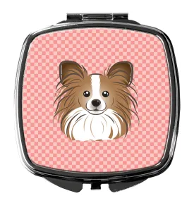 Checkerboard Pink Papillon Compact Mirror BB1248SCM by Caroline's Treasures