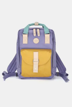 Contrast Waterproof Canvas Backpack Bag with Round Label