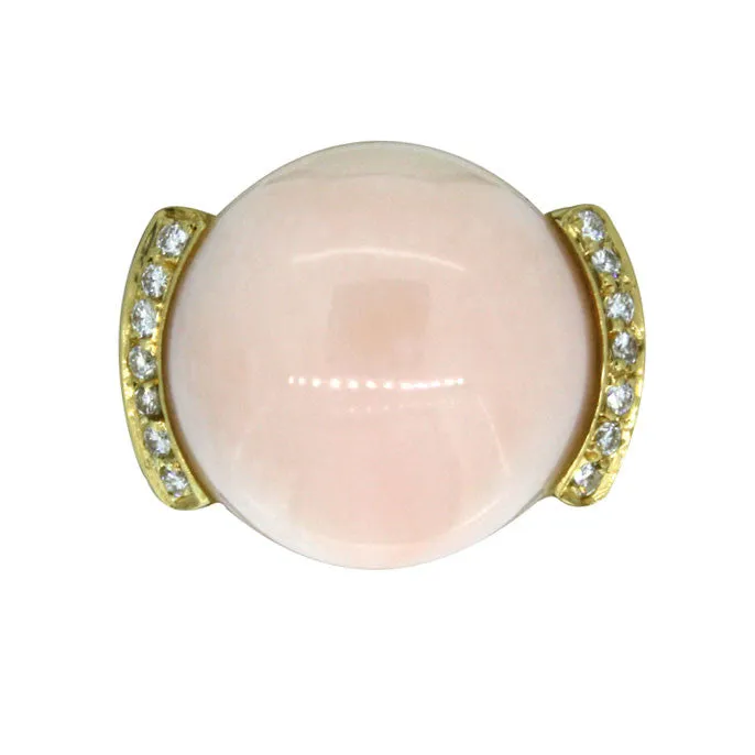 Coral & Diamond Ring