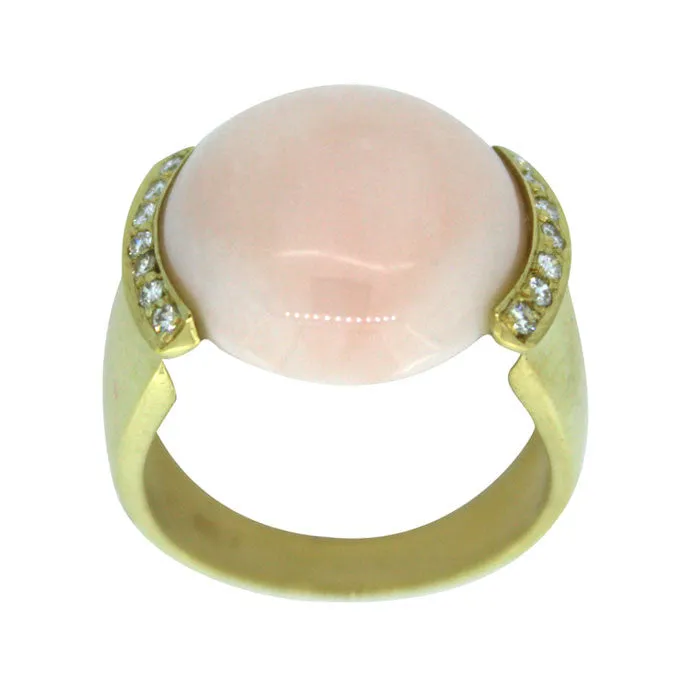 Coral & Diamond Ring