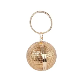 Crystal disco ball evening clutch