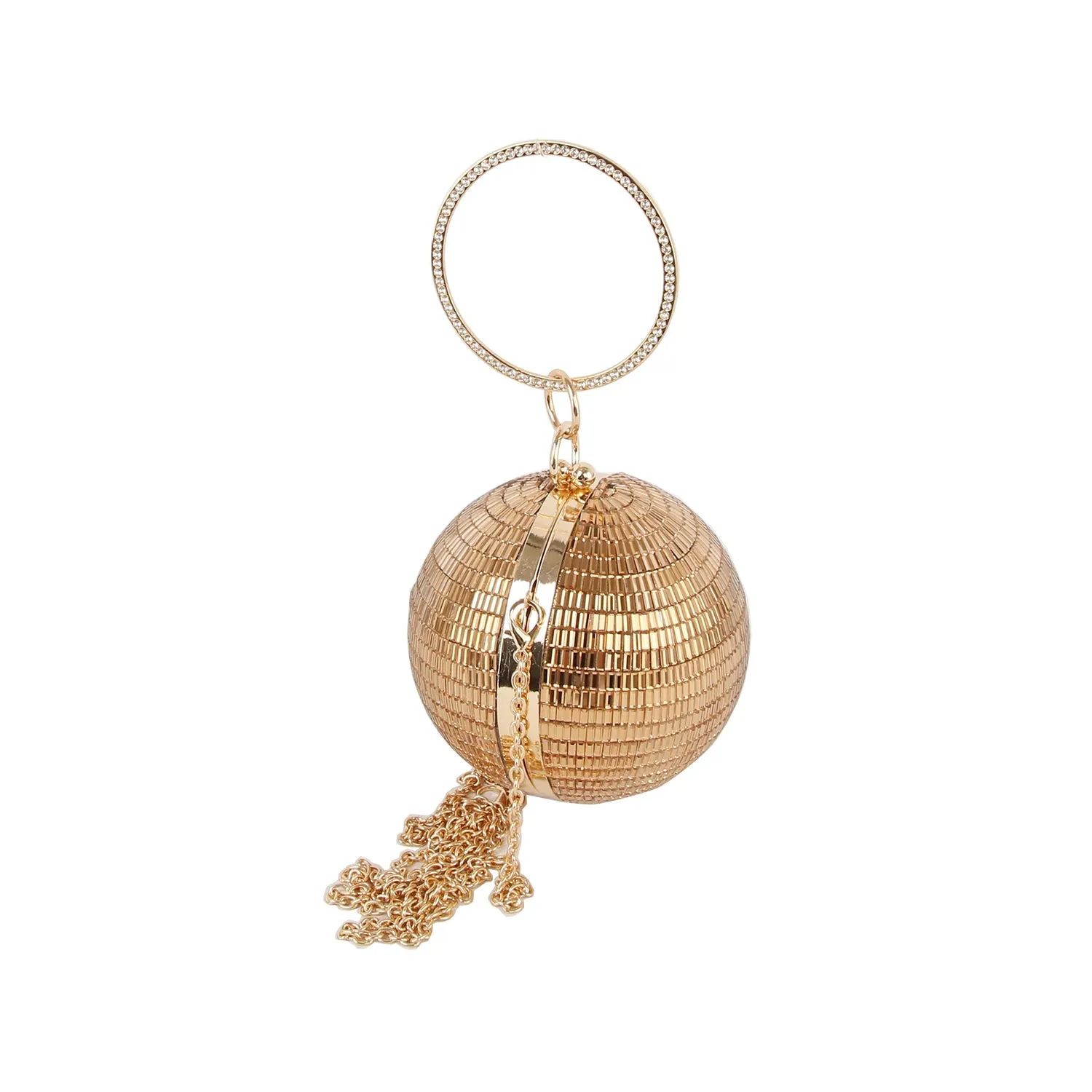 Crystal disco ball evening clutch