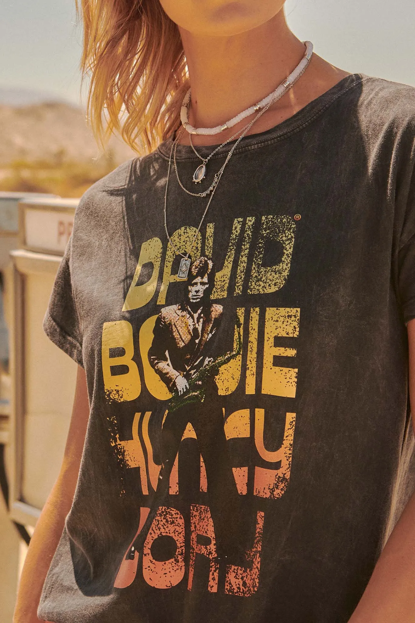 David Bowie Hunky Dory Vintage-Wash Graphic Tee