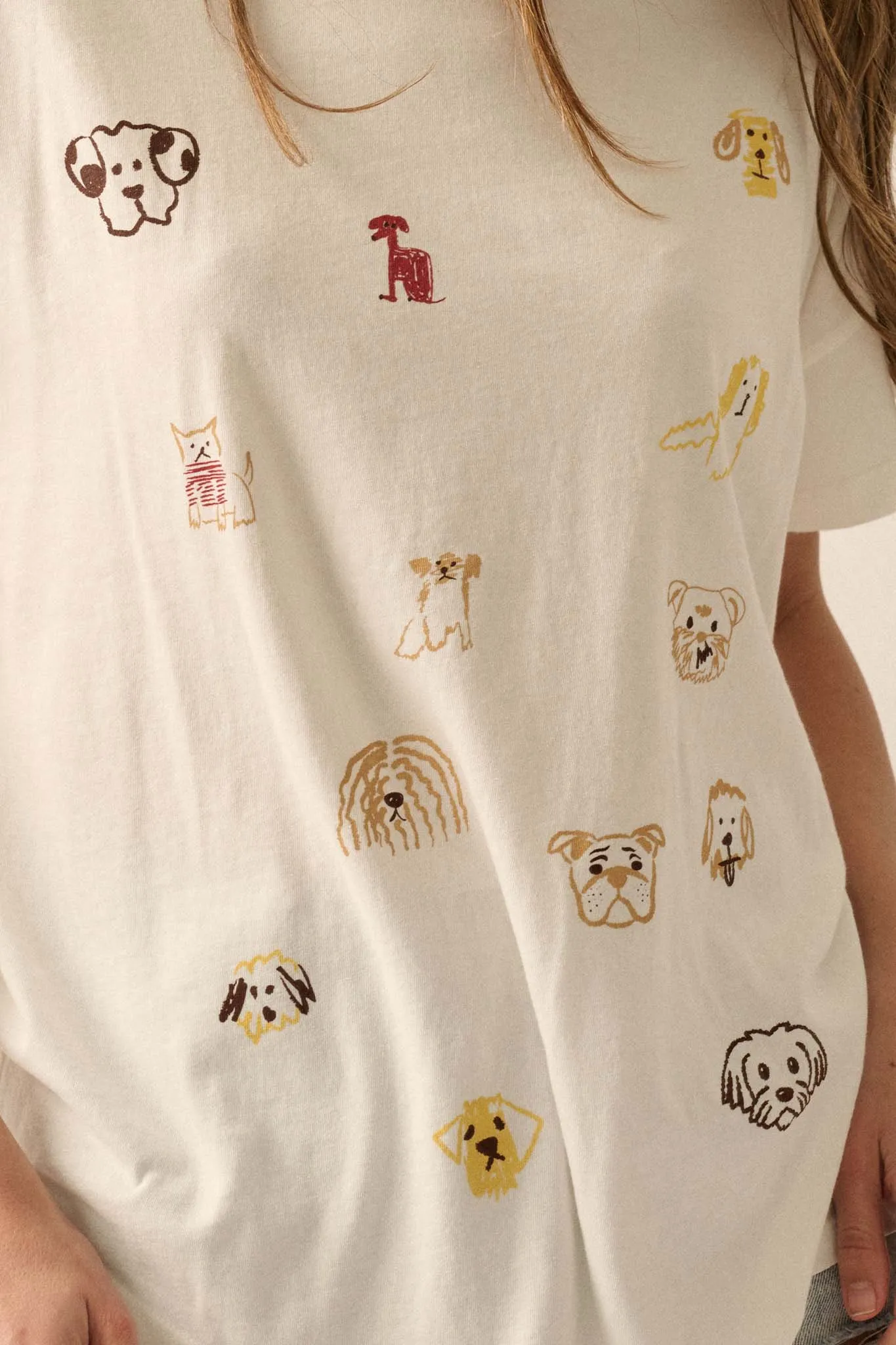 Doodle Dogs Hand-Drawn Graphic Tee