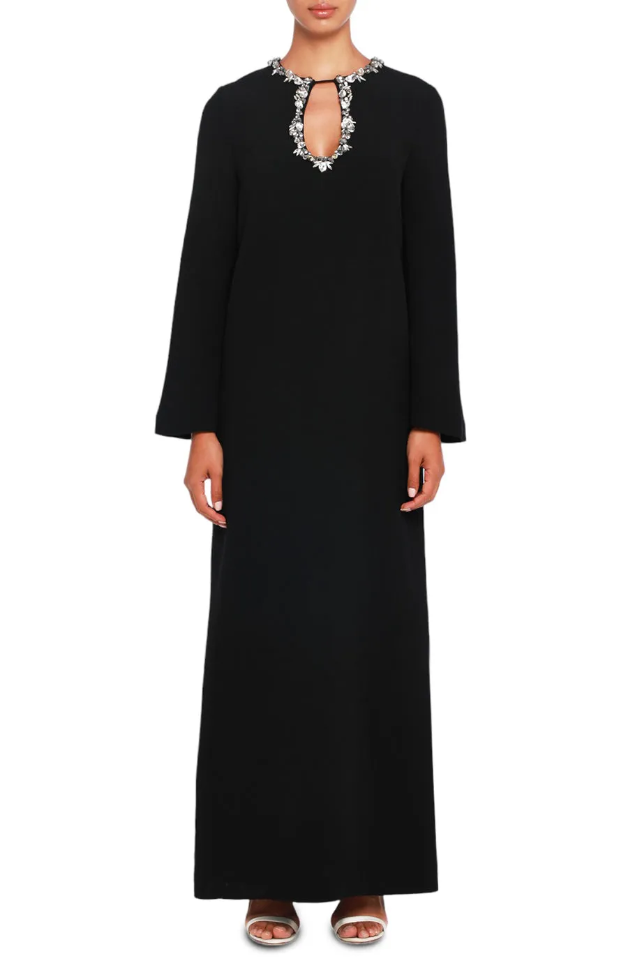 Embellished Neck Maxi Dress