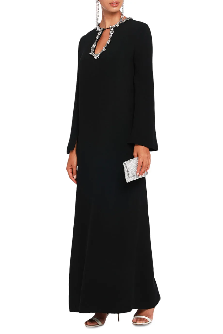 Embellished Neck Maxi Dress