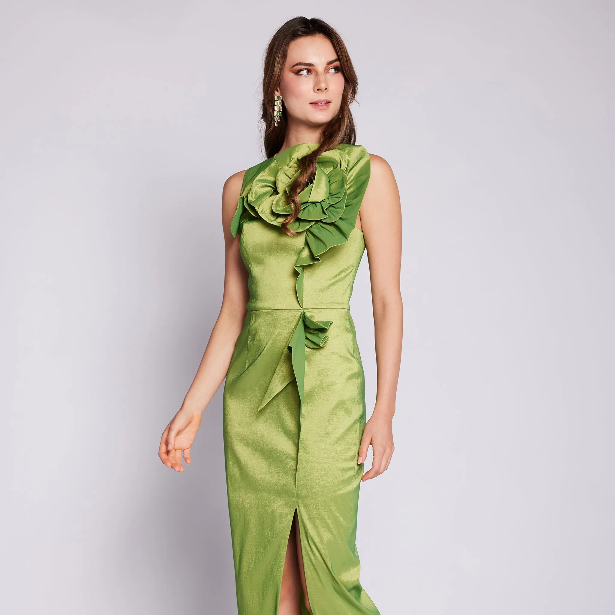 Flora Patch Slit Dress