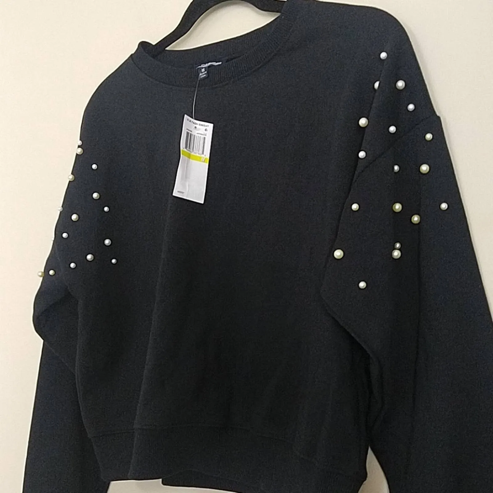 Freshman Oversized Imitation Pearl Sweatshirt M