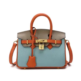 Full-Grain Leather Mini Satchel/ Shoulder Bag