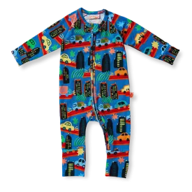 Halcyon Nights Long Sleeve Zipsuit - Seoul City