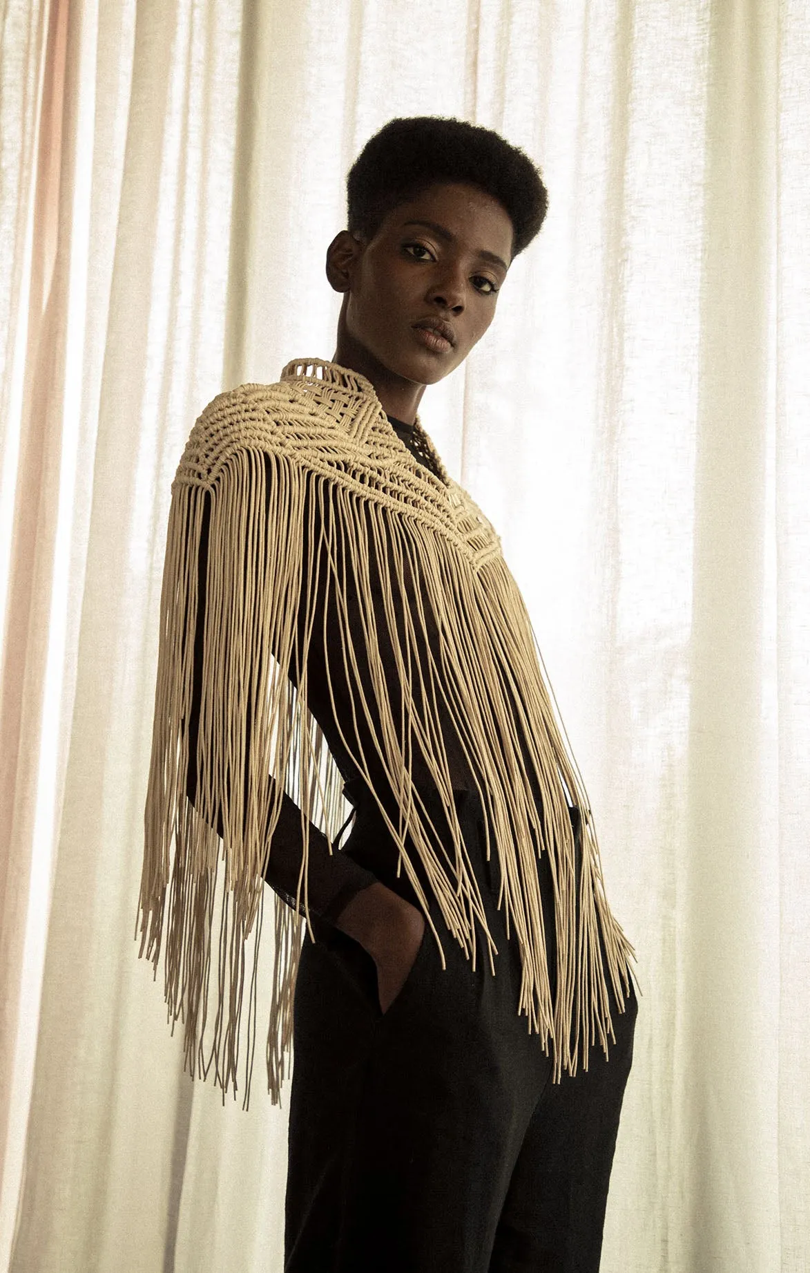Handwoven 24k Embellished Cape
