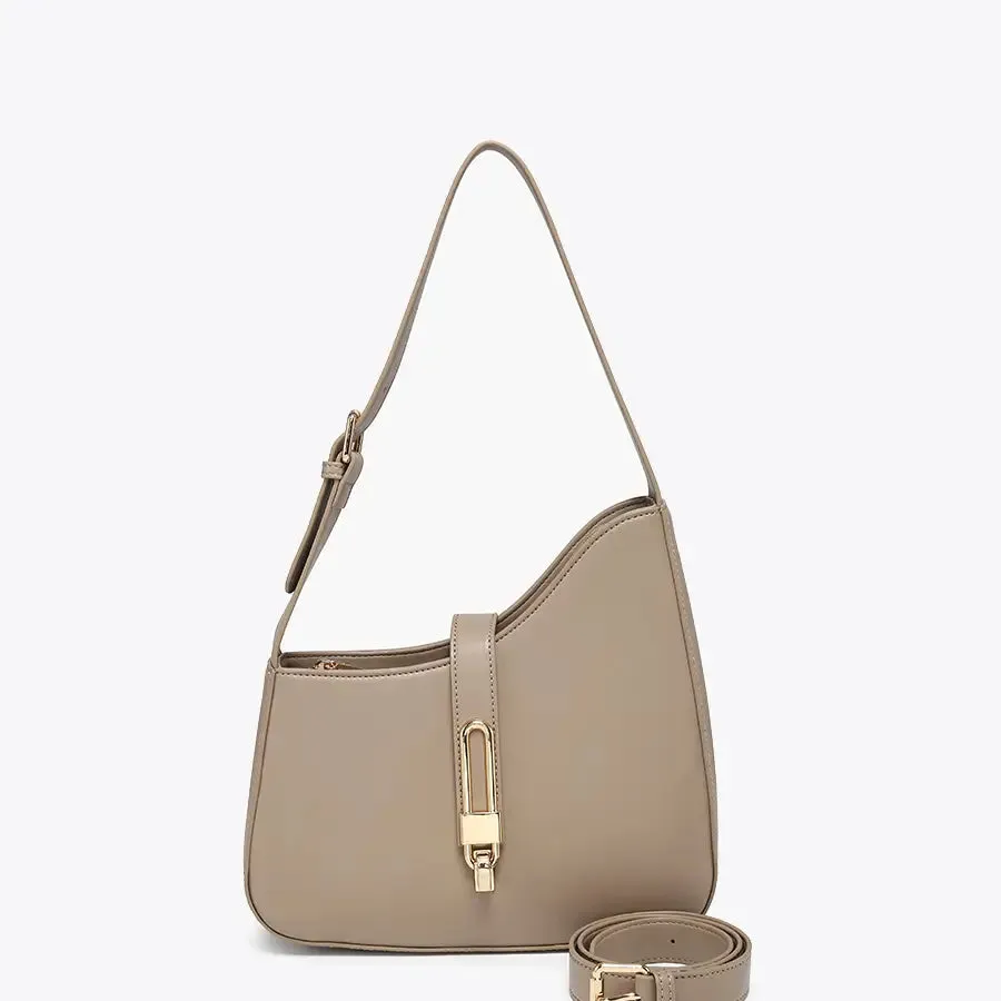 Havana Asymmetrical Shoulder Bag with Lock