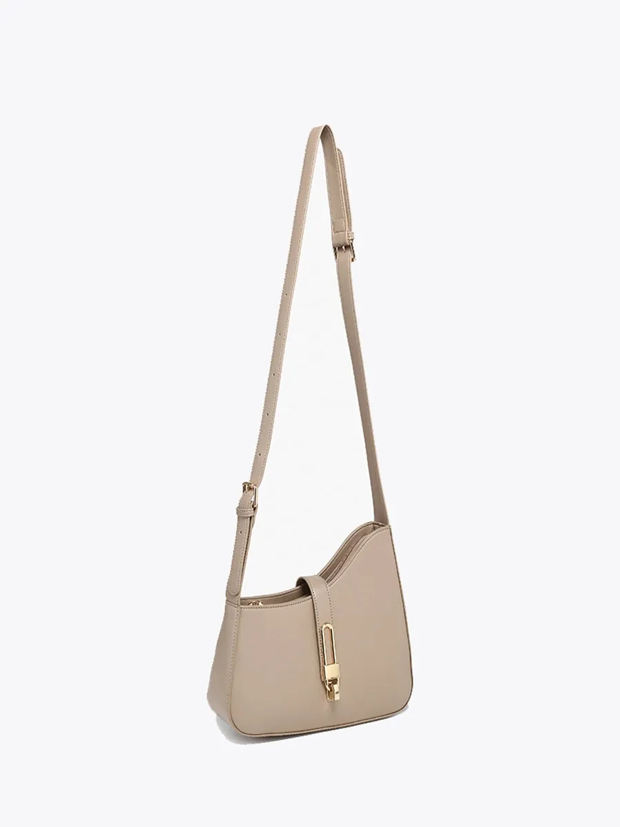 Havana Asymmetrical Shoulder Bag with Lock