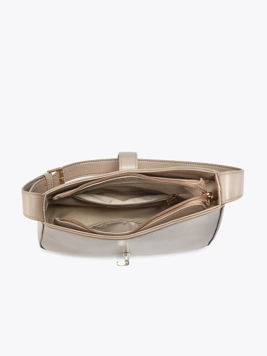 Havana Asymmetrical Shoulder Bag with Lock