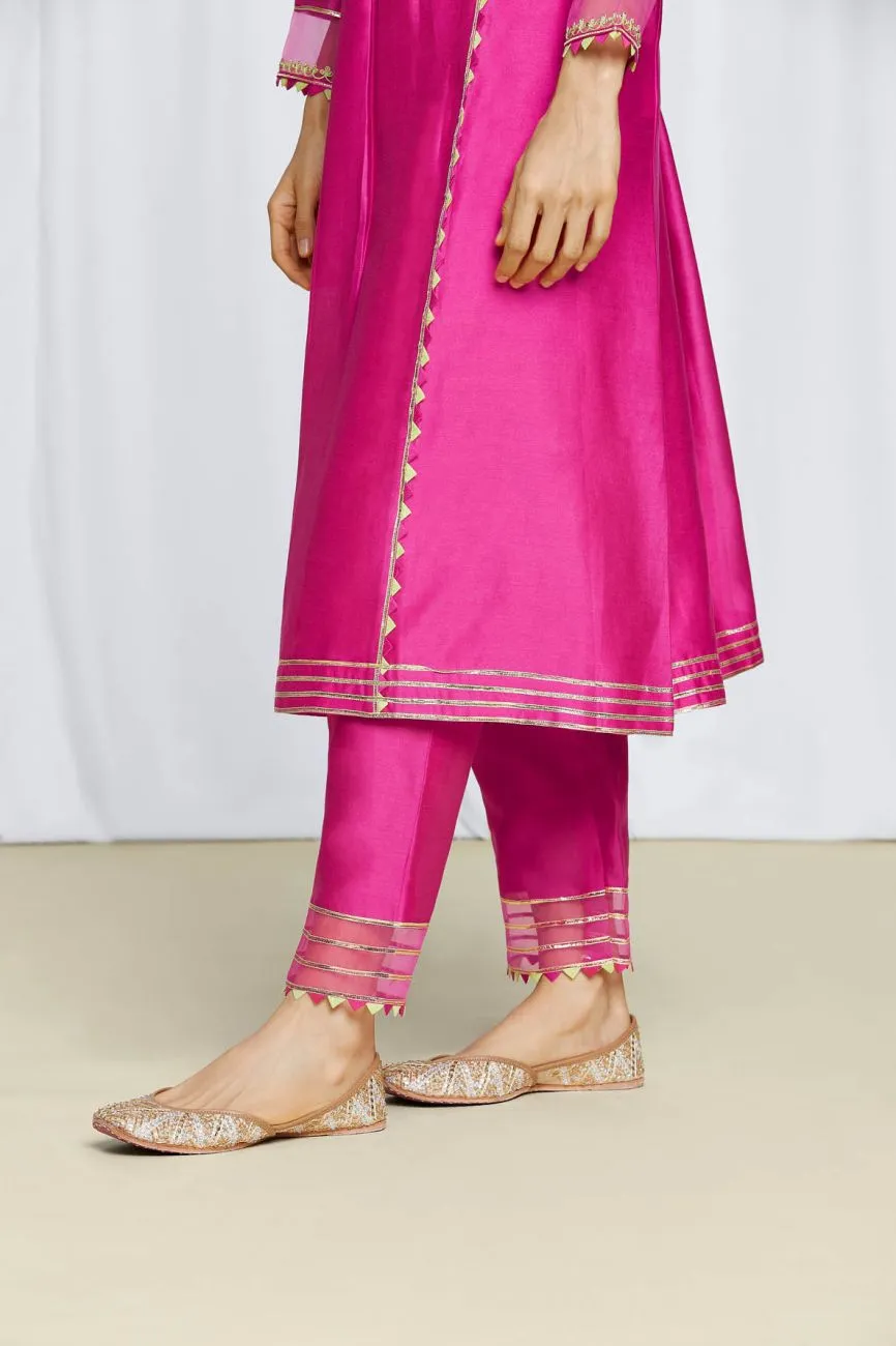Hot Pink Floral Kurta Set