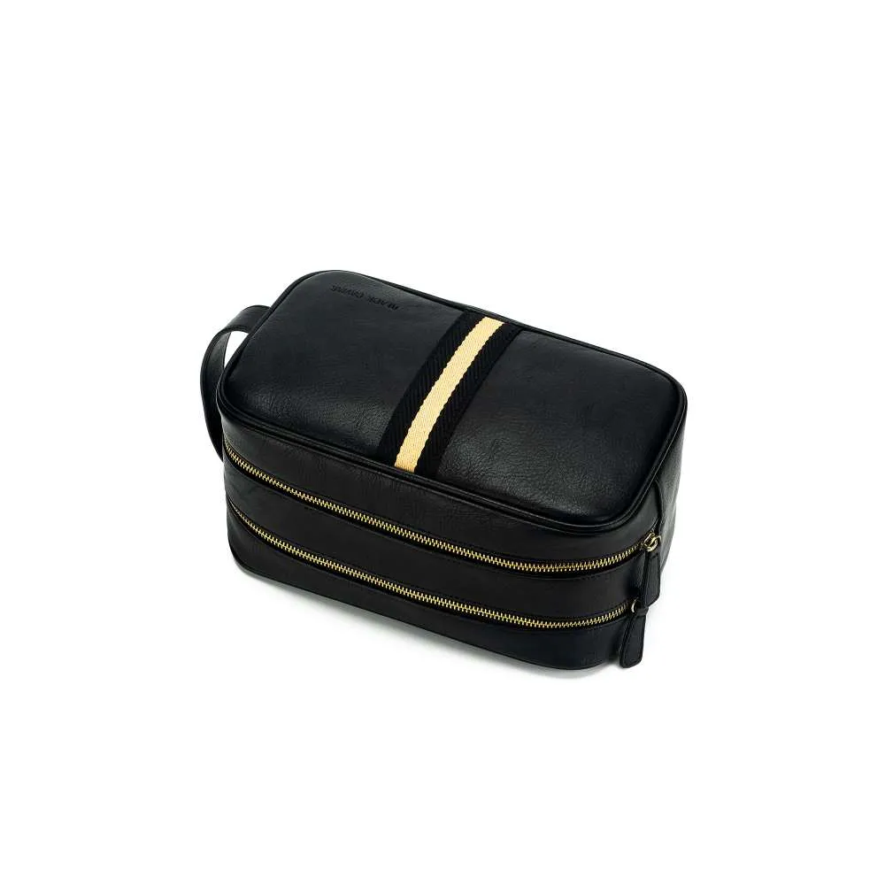 Hugo Wash Bag Black & Cream Stripe