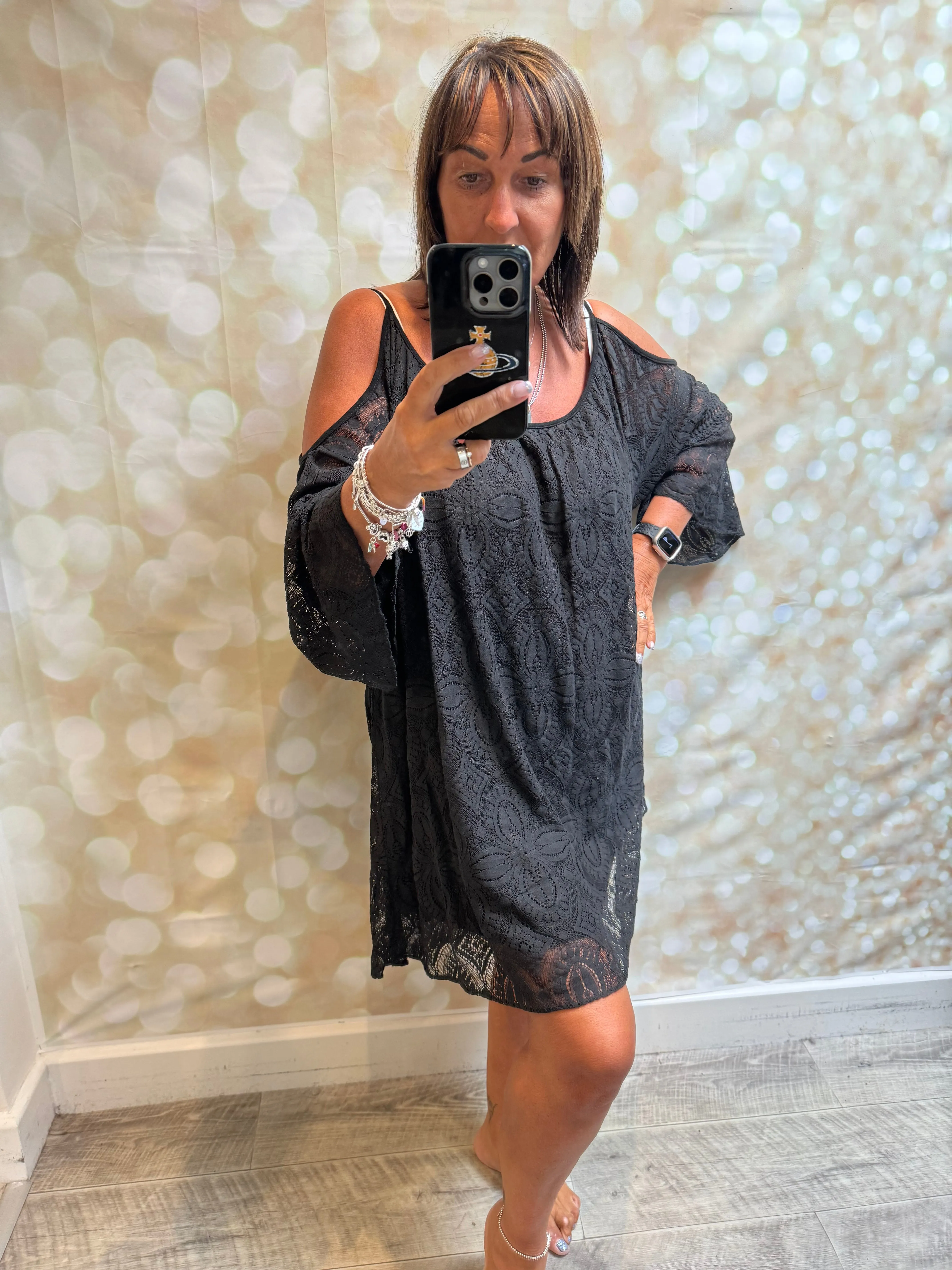 Lace Cold Shoulder Dress