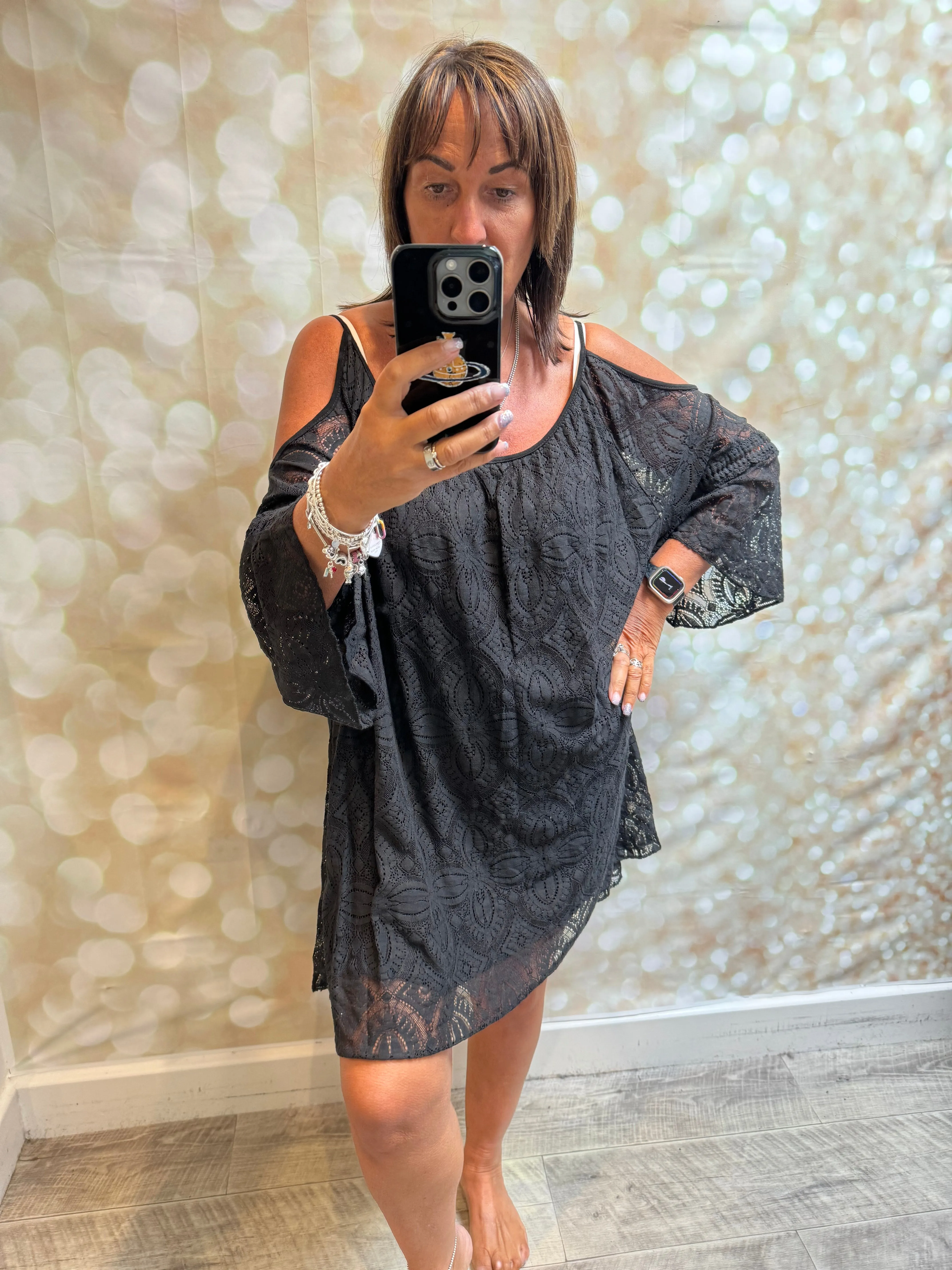 Lace Cold Shoulder Dress