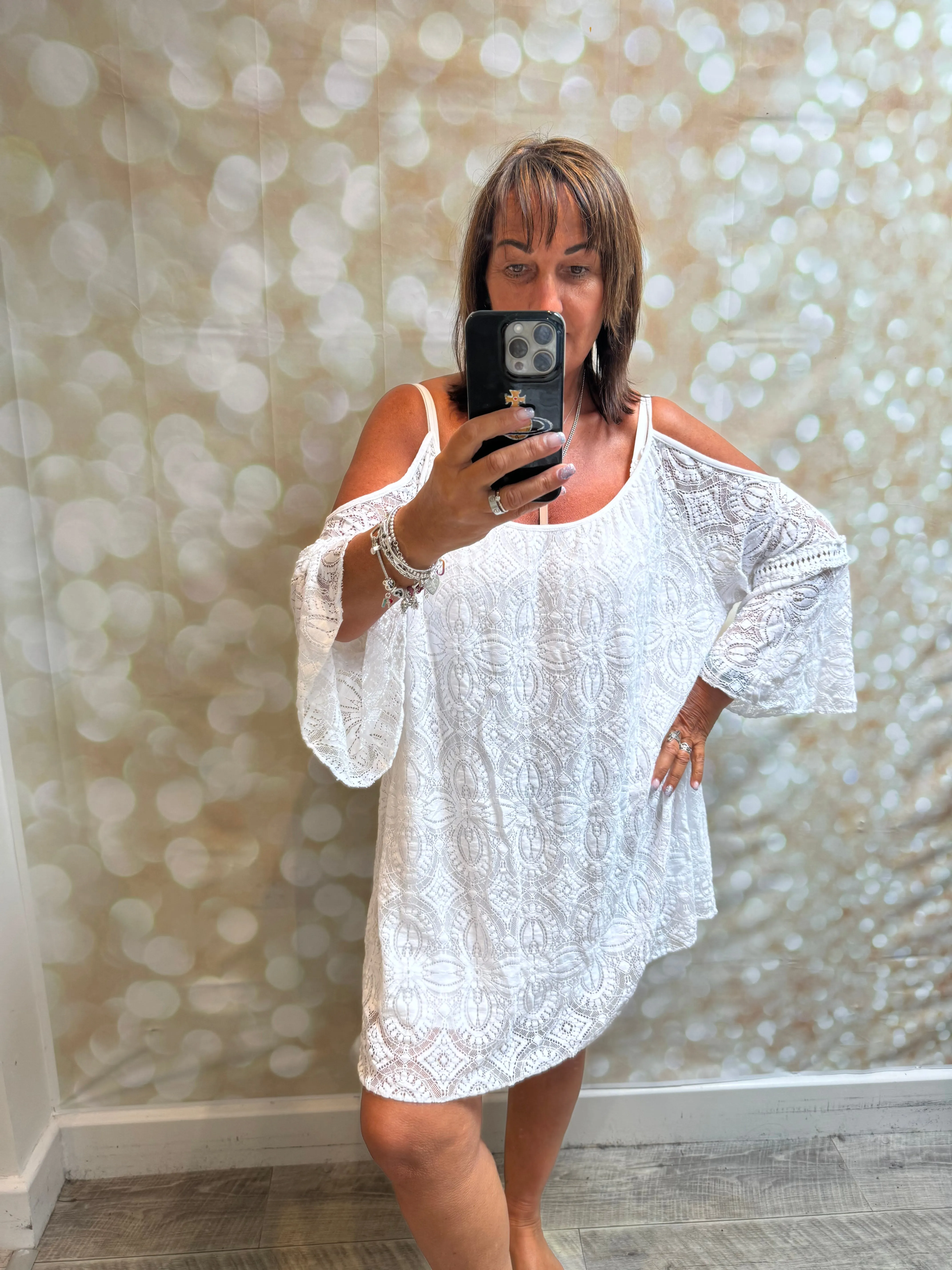 Lace Cold Shoulder Dress