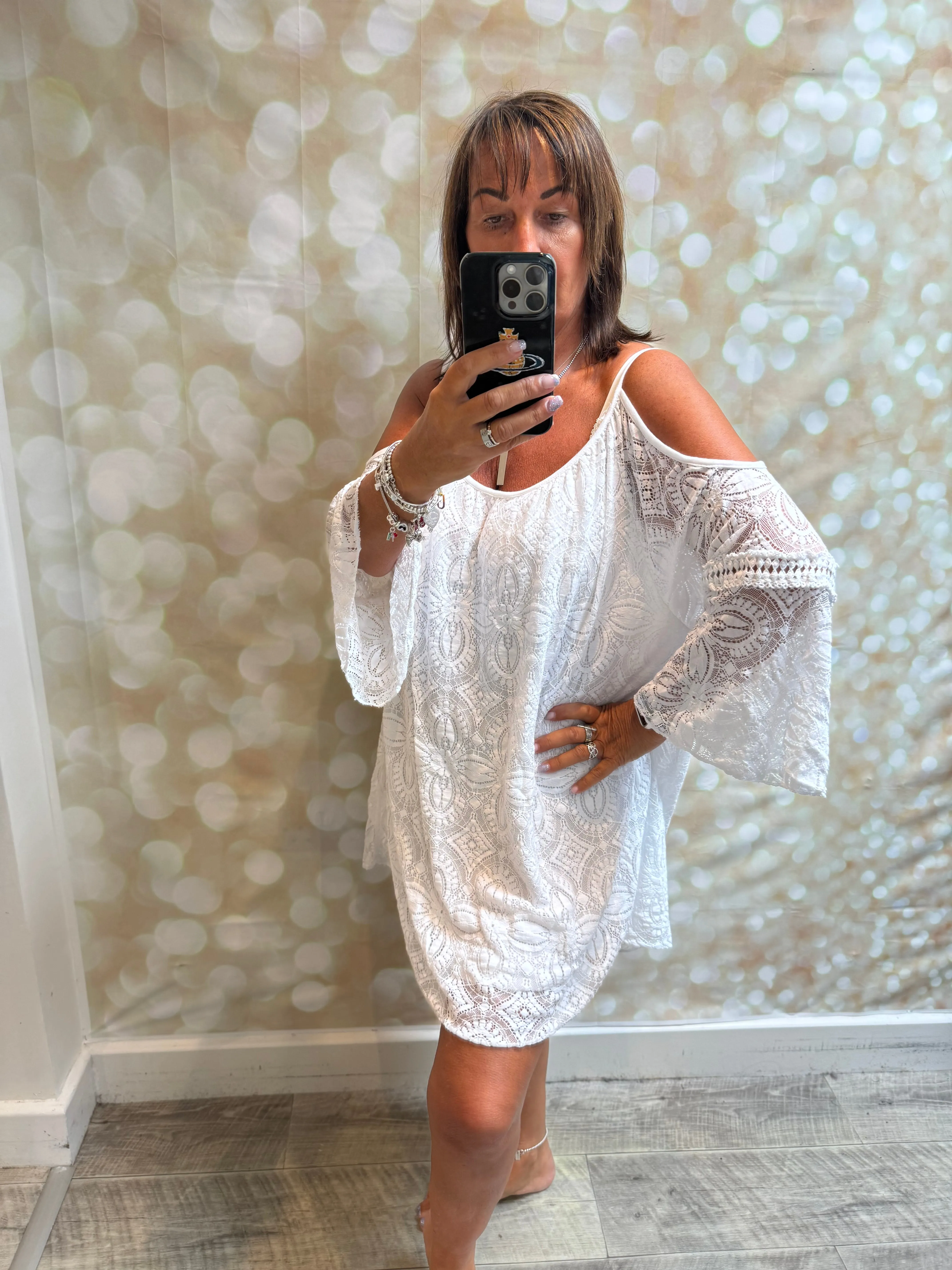 Lace Cold Shoulder Dress