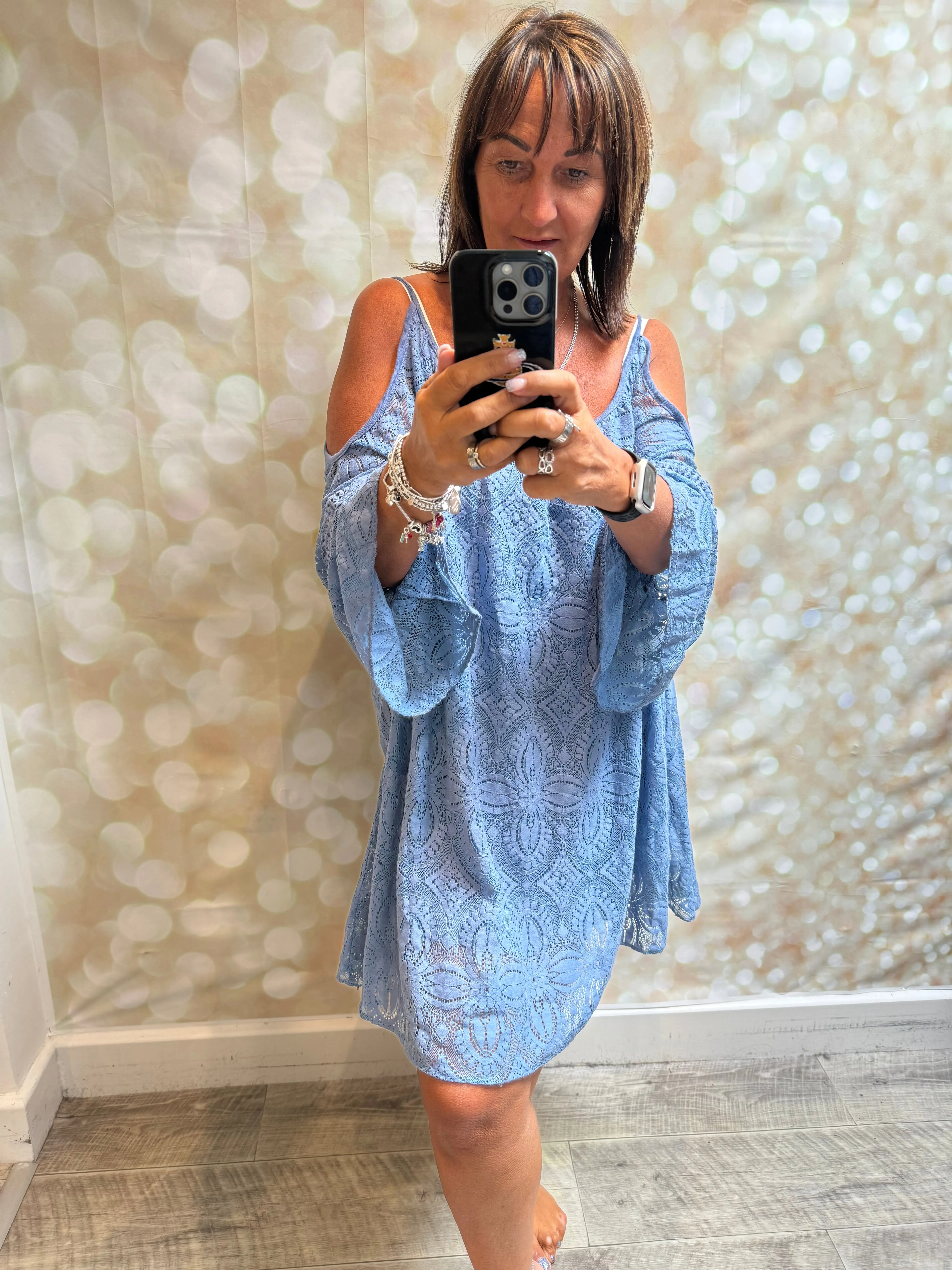 Lace Cold Shoulder Dress
