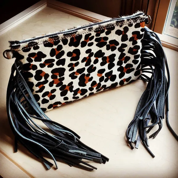 Leopard Hair-On-Hide Clutch
