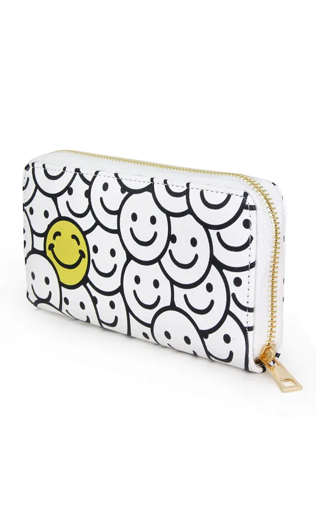 LOA382 Crowd Smily Face Clutch Wallet