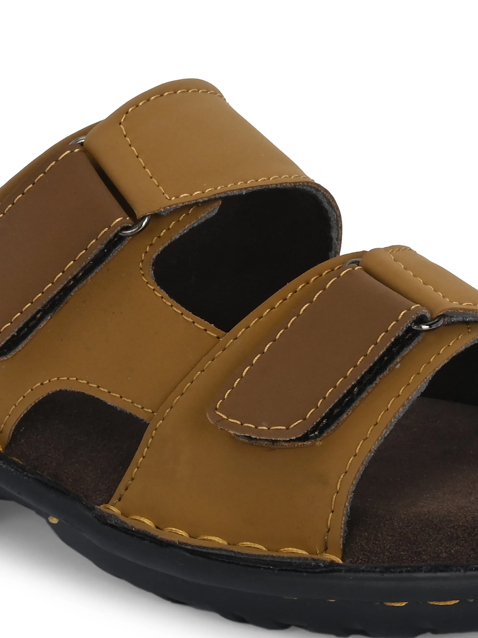 Luxurious Caramel Leather Slide Sandal