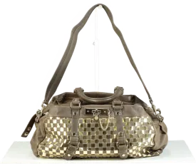 Marc by Marc Jacobs Metallic Silver and Brown Quilted Satchel